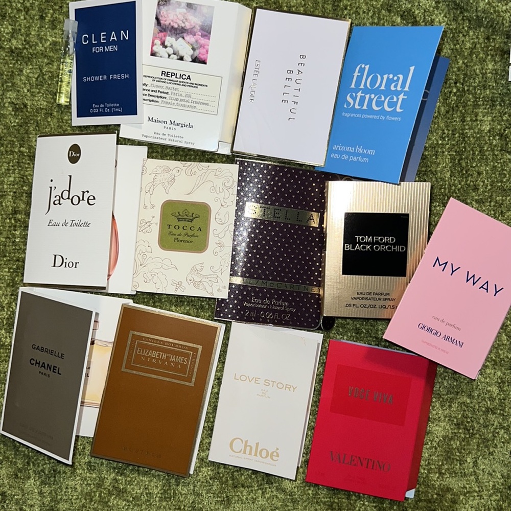 13 perfume samples
